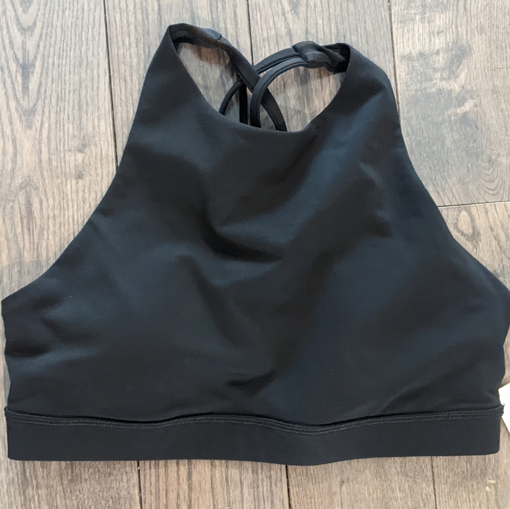 Black Lululemon high neck sports bra, size 8